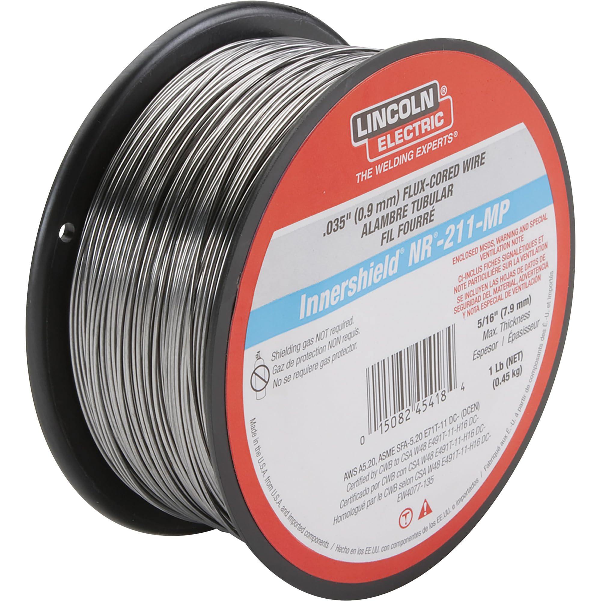 0501-093 マルノコ LINCOLN ELECTRIC CO ED016354 .035 10LB FluxCore Wire,Silver: Mig